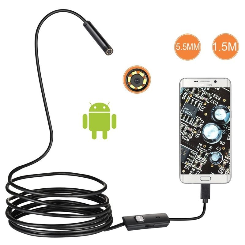 Lens Endoscope HD 480P USB OTG Snake Endoscope Waterproof Inspection Pipe Camera