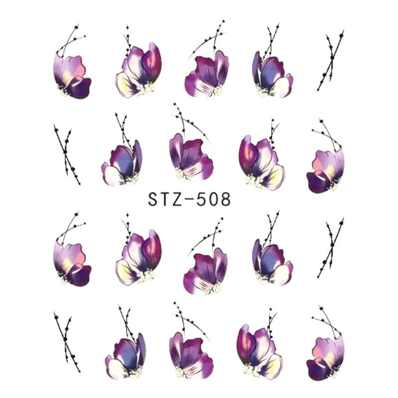 1pcs Nail Sticker Butterfly Flower Water Transfer Decal Sliders for Nail Art Decoration Tattoo Manicure Wraps Tools Tip JISTZ508 - Image 7