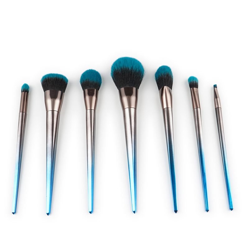 7 diamond makeup brushes blue black gradient - Image 2