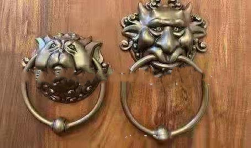 Labyrinth Door Knockers Labyrinth Door Knockers Animal Head Tiger Head Pure Copper Door Knockers - Image 3