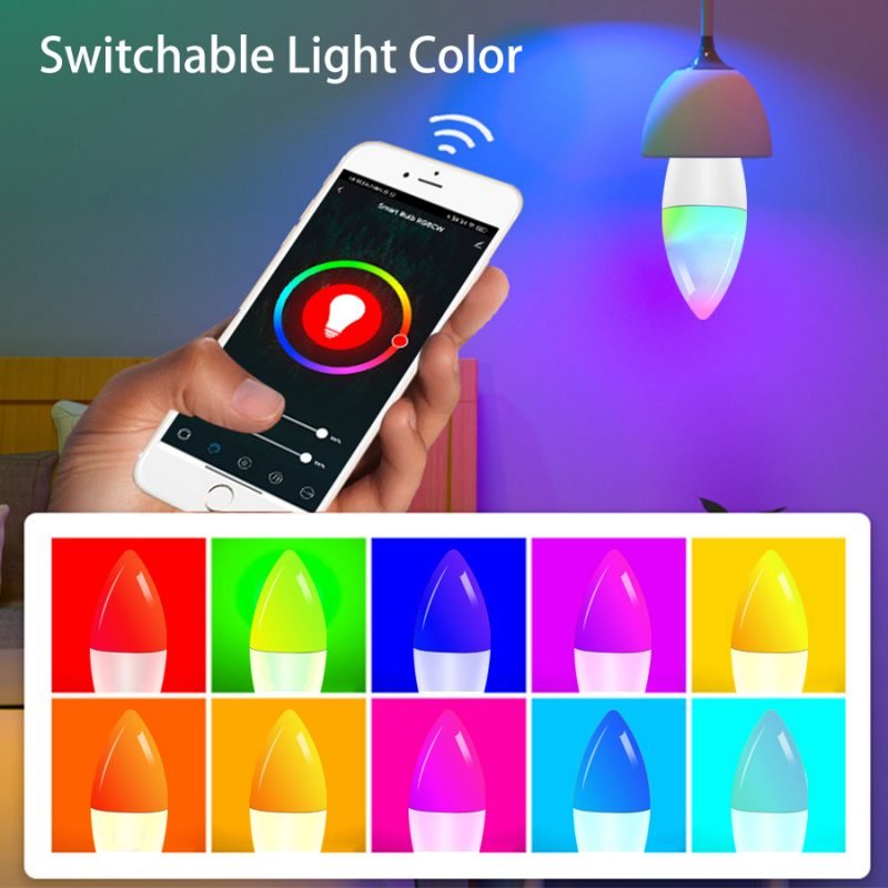 Smart WifI Led Lamp E14 RGB CW WW Led Bulb Dimmable 85-265V Voice Control Light Bulbs Alexa Google Home For Home Decorative - Image 5