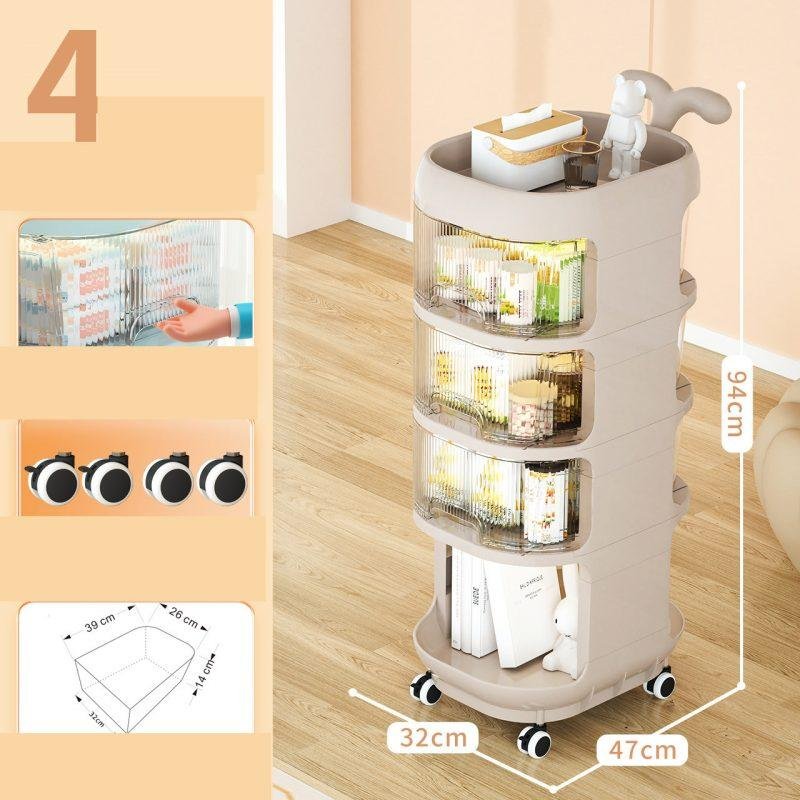 Living Room Multi-layer Snack Cabinet Removable Bookshelf Toy Storage Shelves - Image 5