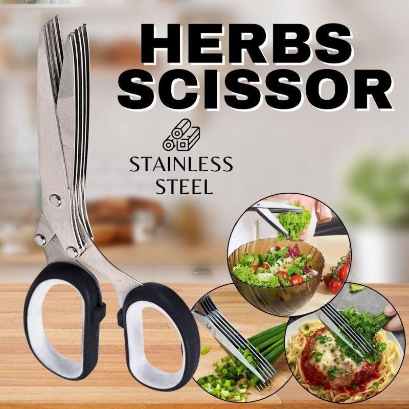 Herb Scissors Set With 5 Blades And Cover - Multipurpose Kitchen Chopping Shear - Image 8