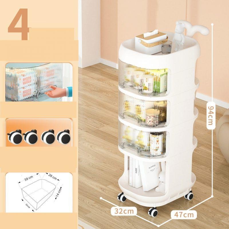 Living Room Multi-layer Snack Cabinet Removable Bookshelf Toy Storage Shelves - Image 2