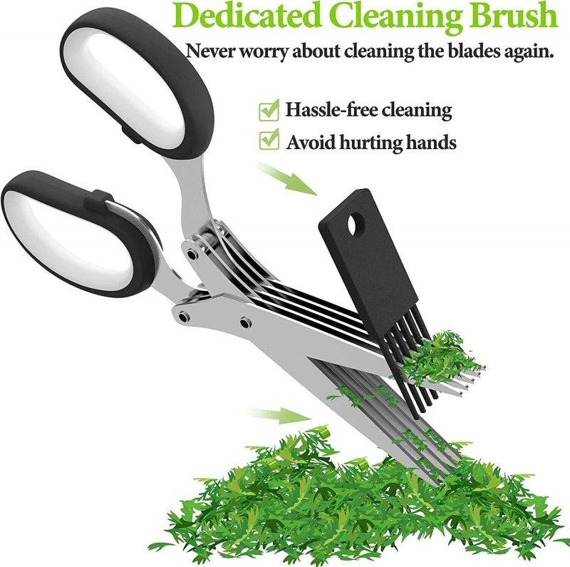 Herb Scissors Set With 5 Blades And Cover - Multipurpose Kitchen Chopping Shear - Image 3