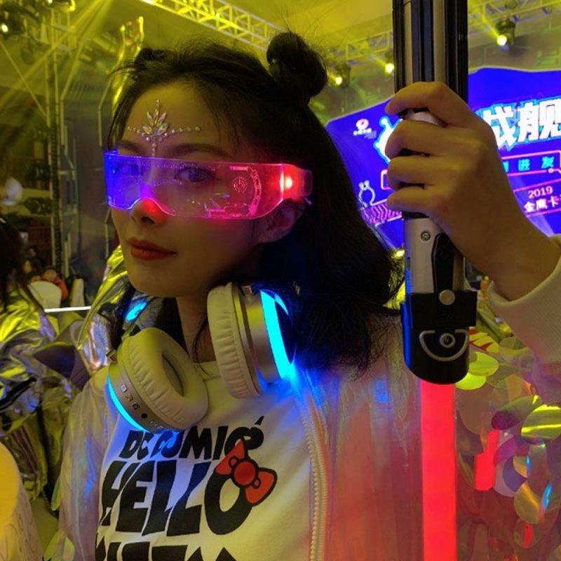 LED Luminous Glasses Party Bar Disco Punk Glasses Futuristic Style Festival Goggles Decoration Gifts - Image 3