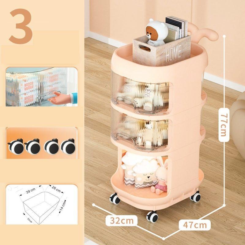 Living Room Multi-layer Snack Cabinet Removable Bookshelf Toy Storage Shelves - Image 8