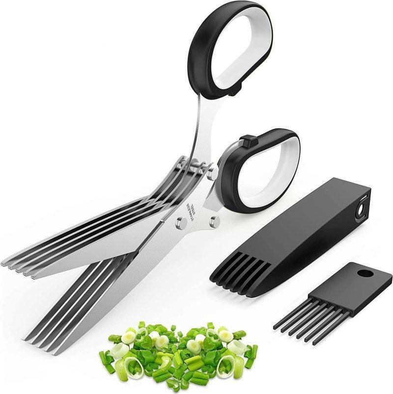 Herb Scissors Set With 5 Blades And Cover - Multipurpose Kitchen Chopping Shear - Image 2