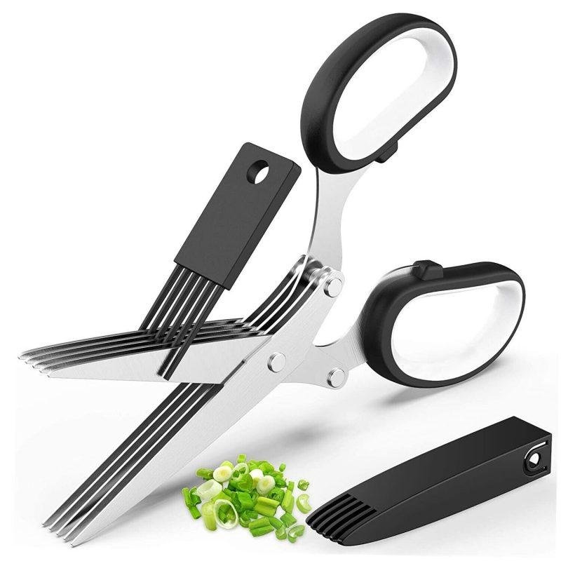 Herb Scissors Set With 5 Blades And Cover - Multipurpose Kitchen Chopping Shear - Image 9