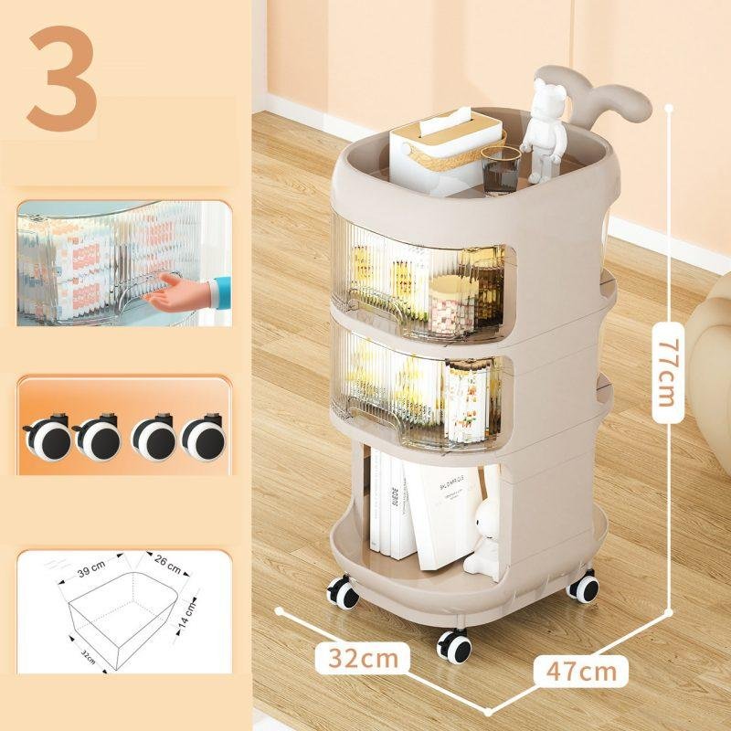 Living Room Multi-layer Snack Cabinet Removable Bookshelf Toy Storage Shelves - Image 9