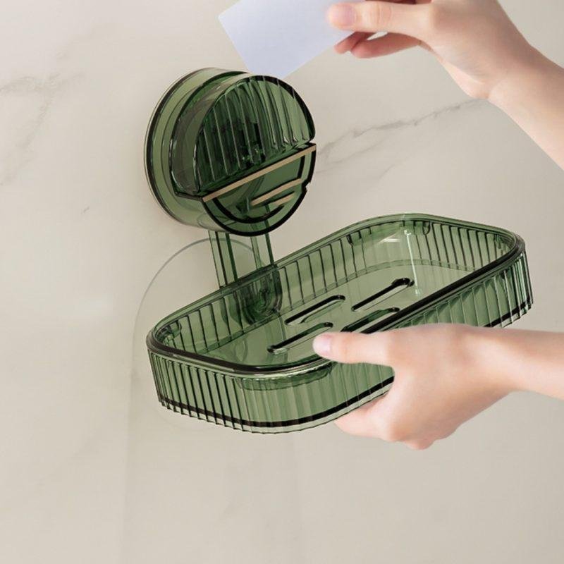 Light Luxury Soap Box Suction Cup Wall Mounted Non Perforated Drainage Shelf - Image 4