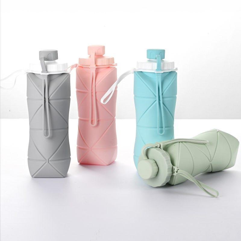 600ml Folding Silicone Water Bottle Sports Water Bottle Outdoor Travel Portable Water Cup Running Riding Camping Hiking Kettle - Image 4