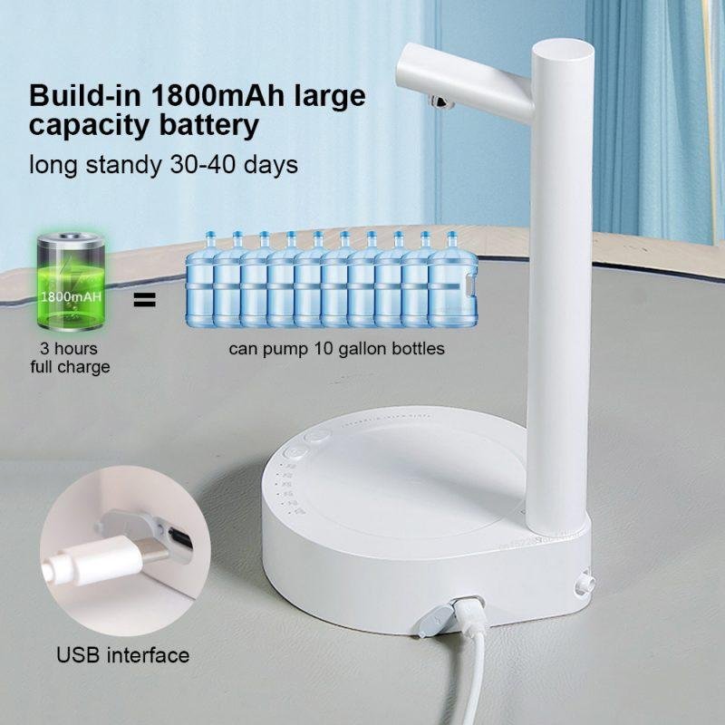 Desk Dispenser Electric Water Gallon Pump Automatic Water Bottle Pump Dispenser Rechargeable Water Pump Dispenser - Image 5