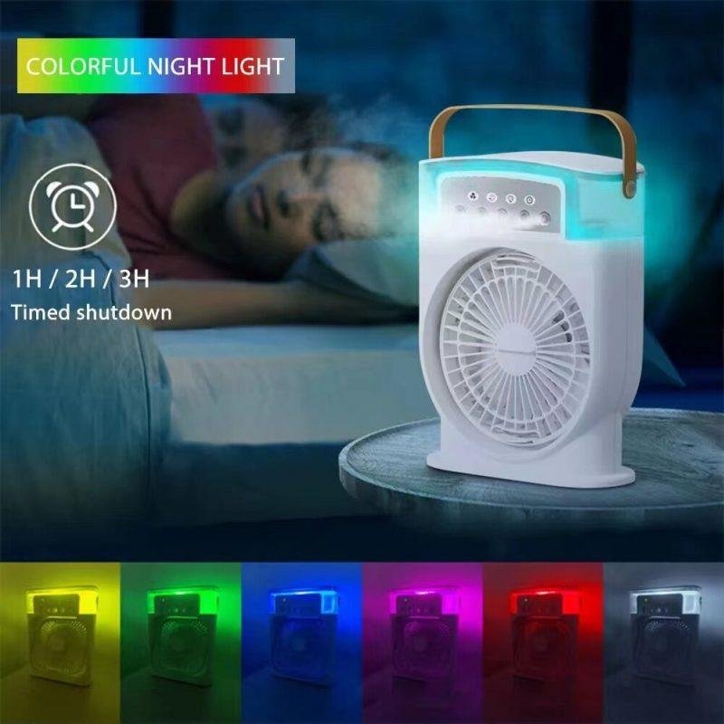 Portable USB Air Conditioner Cooling Fan With 5 Sprays 7 Color Light 600ML Water Tank Spray Mist Air Cooler Humidifiers - Image 3