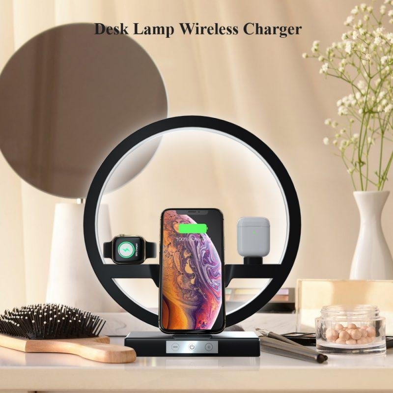 Wireless Charger Stand Table Lamp Touch Switch 10W Charger For Apple Watch Cell Phones Headphones - Image 4