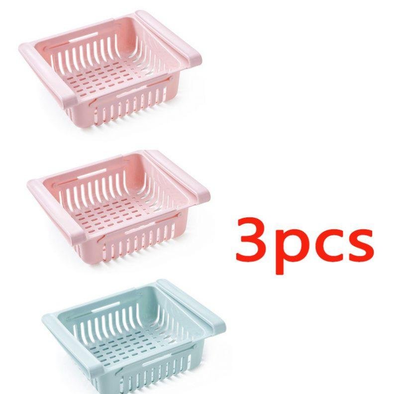 Refrigerator Storage Basket Stretchable Multifunction Kitchen Refrigerator Storage Box - Image 9