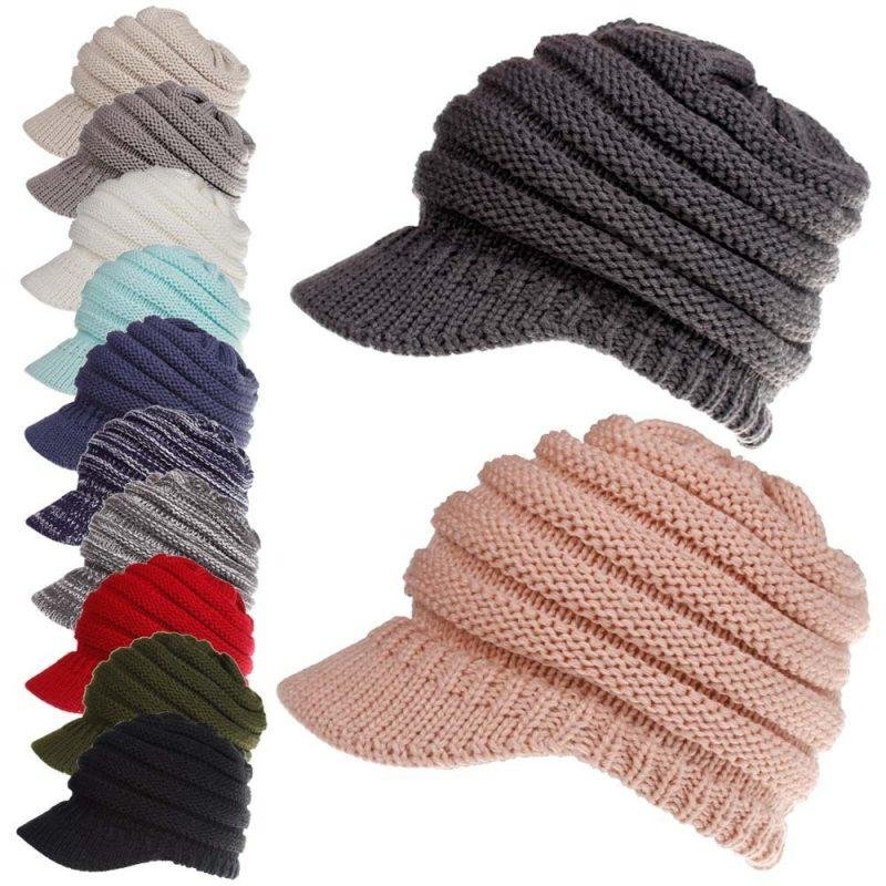 Women Ponytail Beanies Autumn Winter Hats Female Soft Knitting Caps Warm Ladies Skullies - Image 2