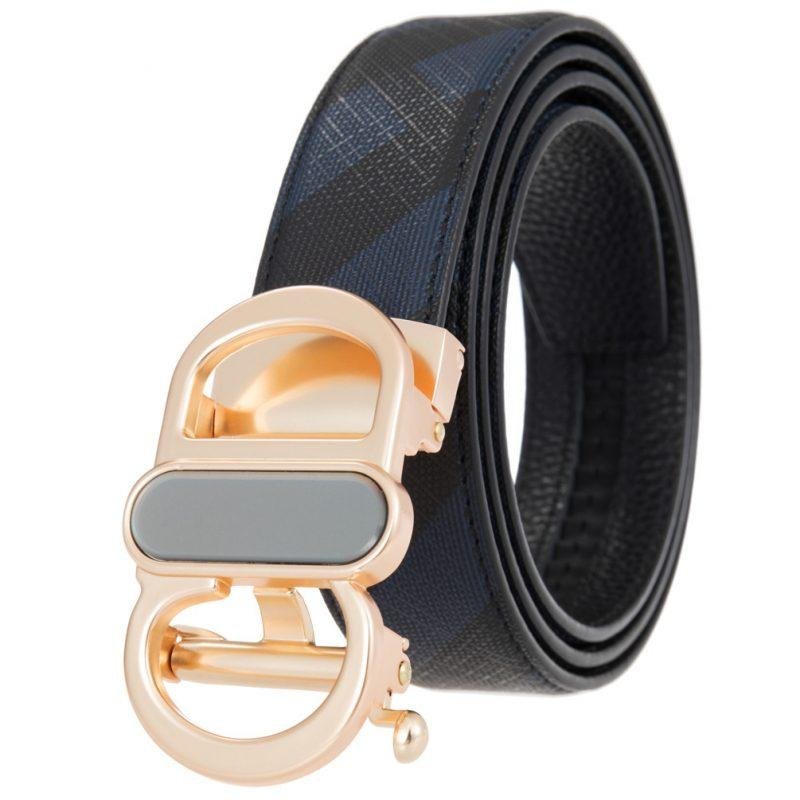 Men's Business Pants Alloy Automatic Buckle New Leather Belt - Image 4