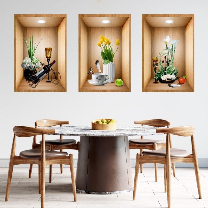 Only Darkstory 3D Effect Potted Triple Stickers Home Decor - Image 5