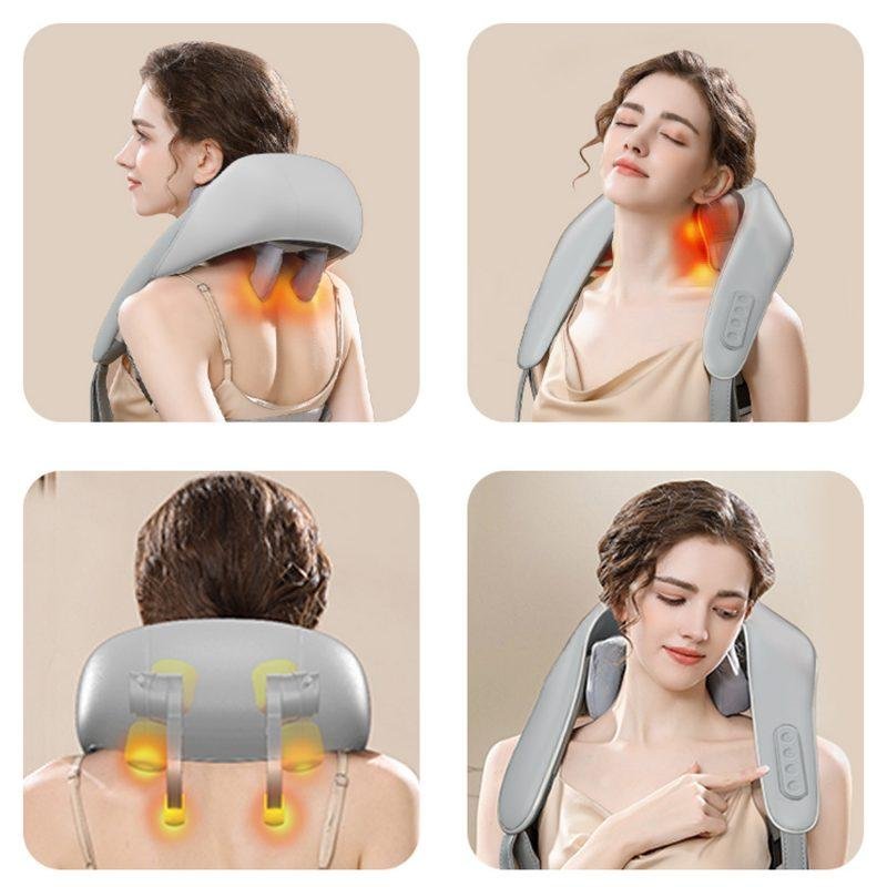 New Neck Massager Shoulder With Heat For Pain Relief Deep Tissue Electric Kneading Massager Health Supplies - Image 2