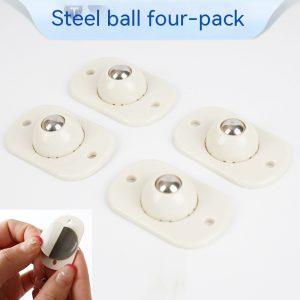 Four-Pack Furniture Pulleys in Stainless Steel and ABS Material